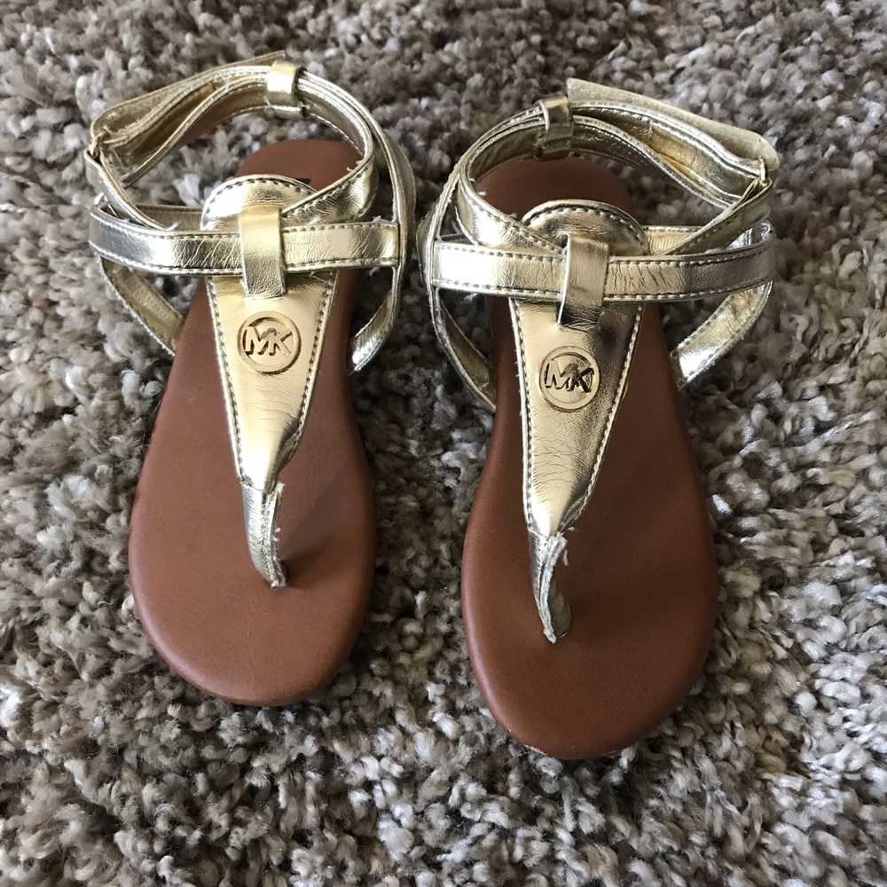 MK Michael Kors Gold Sandals